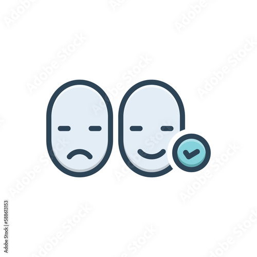 Color illustration icon for positive  