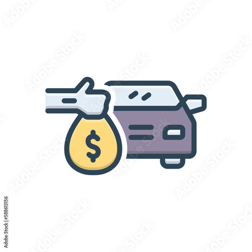 Color illustration icon for rates 