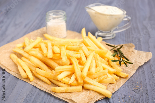 Golden crispy french fries ...
