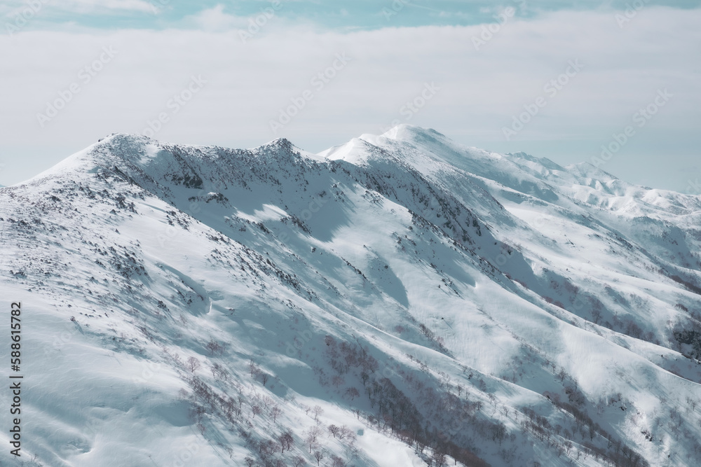 Obraz premium 朝の冬山