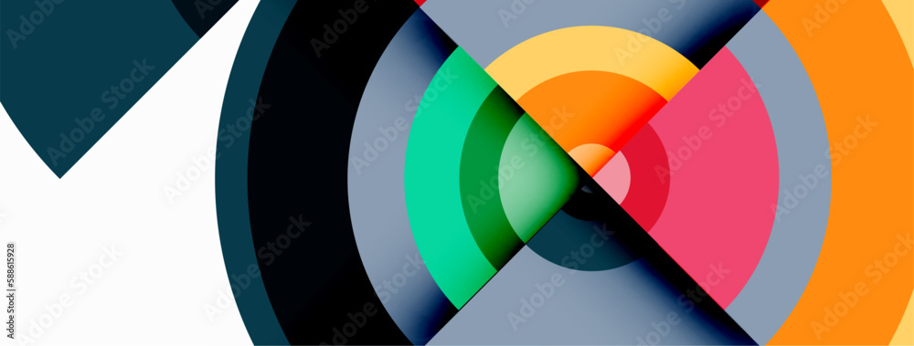 Circle trendy minimal geometric abstract background. Vector Illustration For Wallpaper, Banner, Background, Card, Book Illustration, landing page