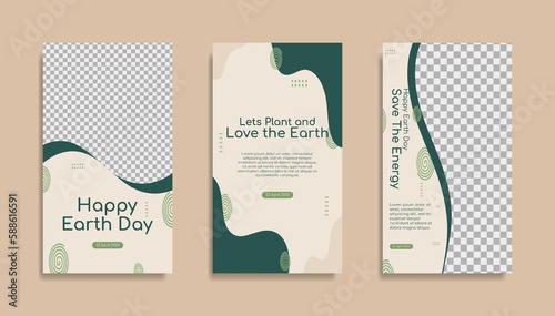 World earth Day social media stories template design