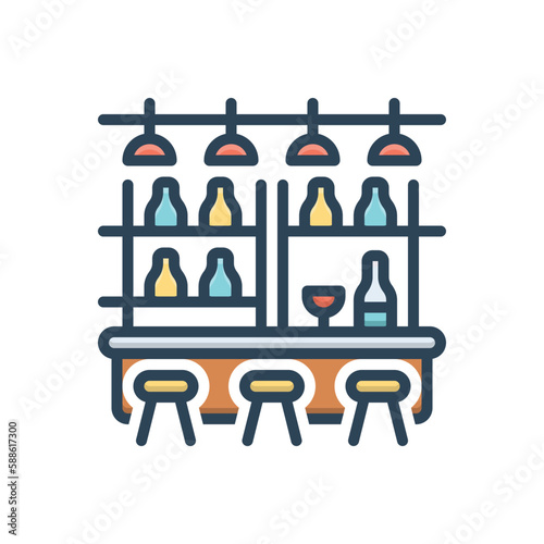 Color illustration icon for pub 
