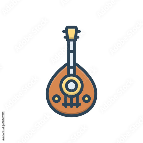 Color illustration icon for tar musical 