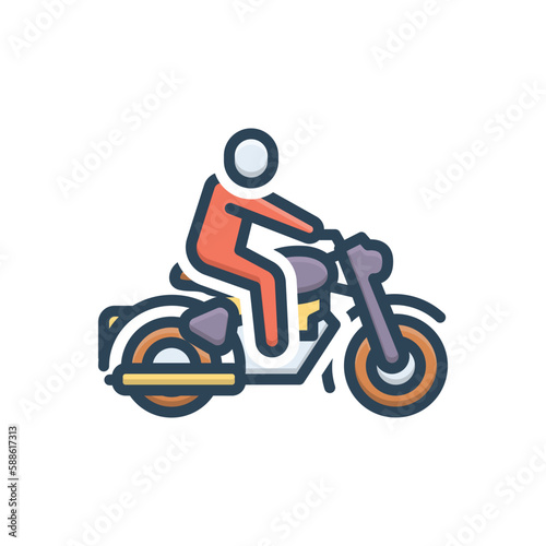 Color illustration icon for ride 