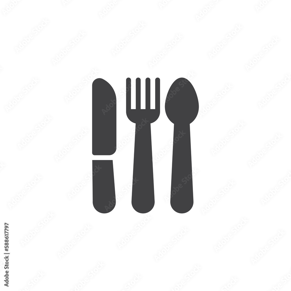 Fork knife spoon vector icon Fork knife spoon vector icon