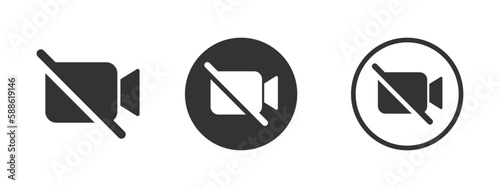 No video camera vector icons