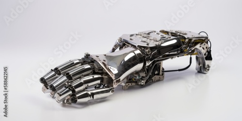 High-Tech Robotic Arm Illustration. Futuristic technology isolated illustration. Gen AI