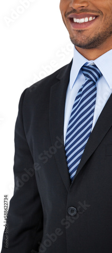 Mid section of smiling businessman standing 