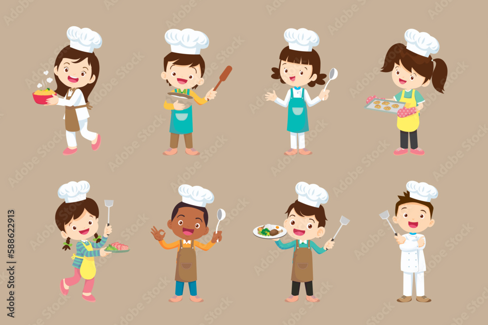 cute little chef Character set 003 cute little chef Character set 003