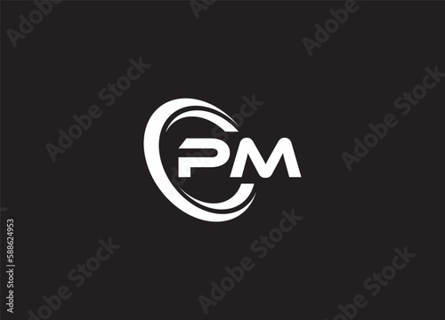 abstract outstanding professional business PM logo design