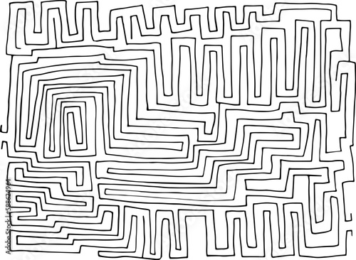 Mystery labyrinth. Abstract labyrinth. Vector illustration.