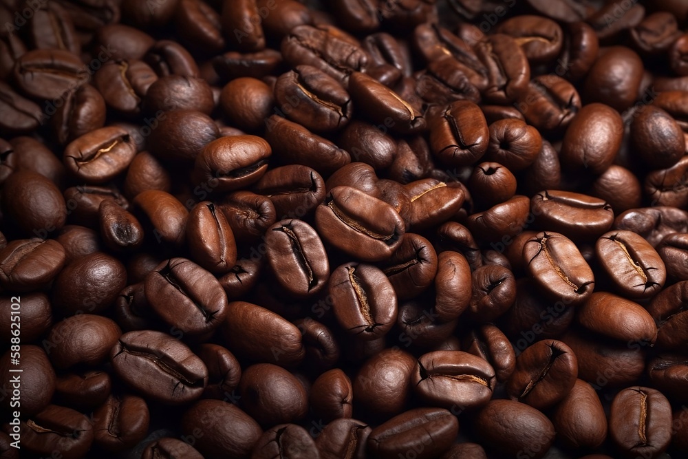 Close up Coffee Beans as Background with Copy Space Close up Coffee Beans as Background with Copy Space
