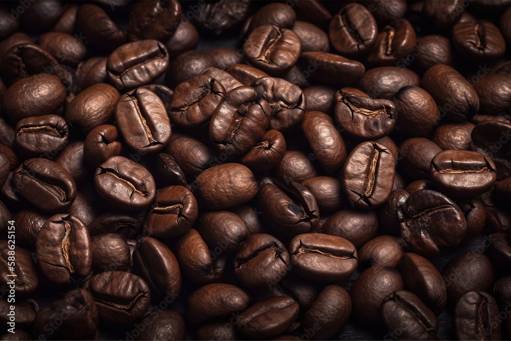 Close up Coffee Beans as Background with Copy Space Close up Coffee Beans as Background with Copy Space