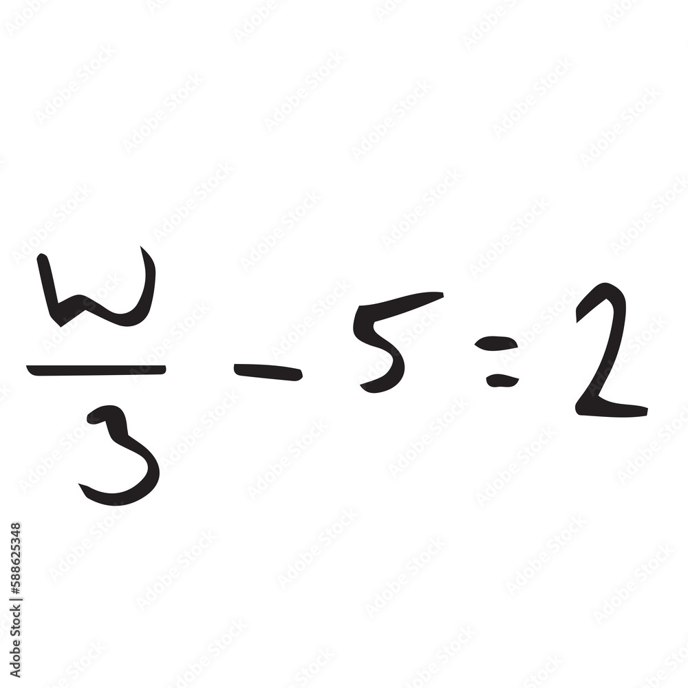 Linear equation over white background Linear equation over white background