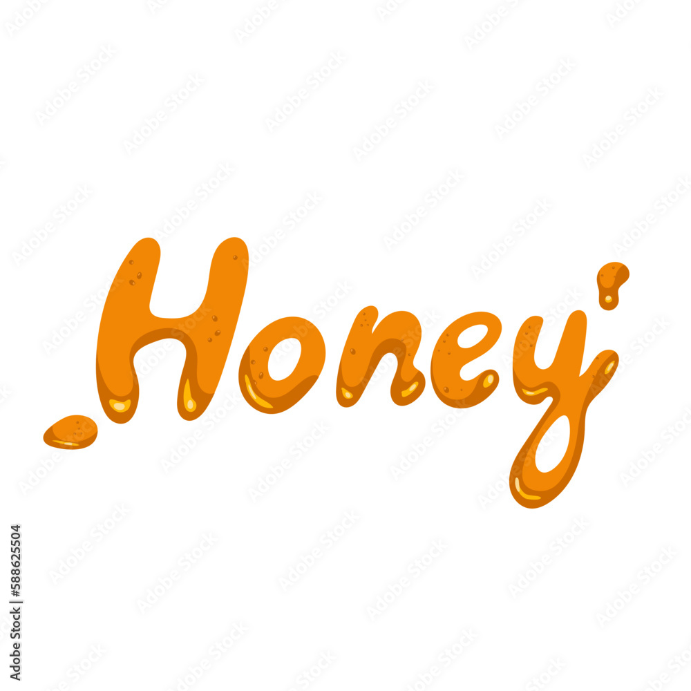 Honey lettering. Honey inscription. Ink vector inscription isolated on white background. Lettering for your handcrafted goods, product, shop, tags, labels Honey lettering. Honey inscription. Ink vector inscription isolated on white background. Lettering for your handcrafted goods, product, shop, tags, labels