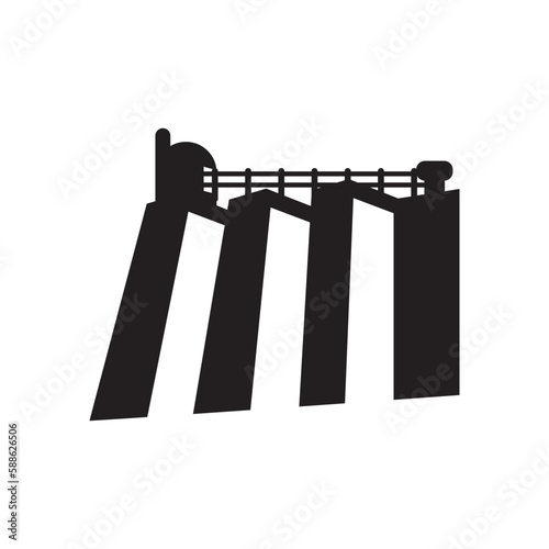 Water dam logo icon,illustration design template