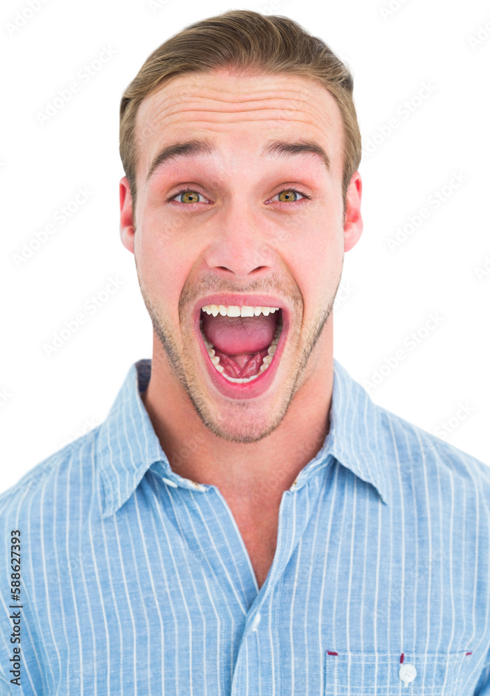 Handsome man screaming out loud Handsome man screaming out loud