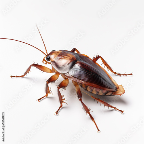 Generative AI of Cockroach Isolated on White Background © LAYHONG