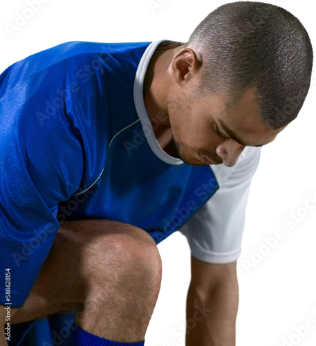Football player getting ready