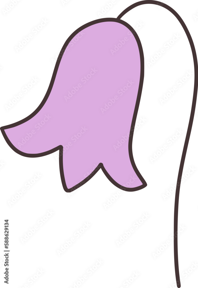 Obraz premium Easter Day Flower Flat hand Drawn Illustration