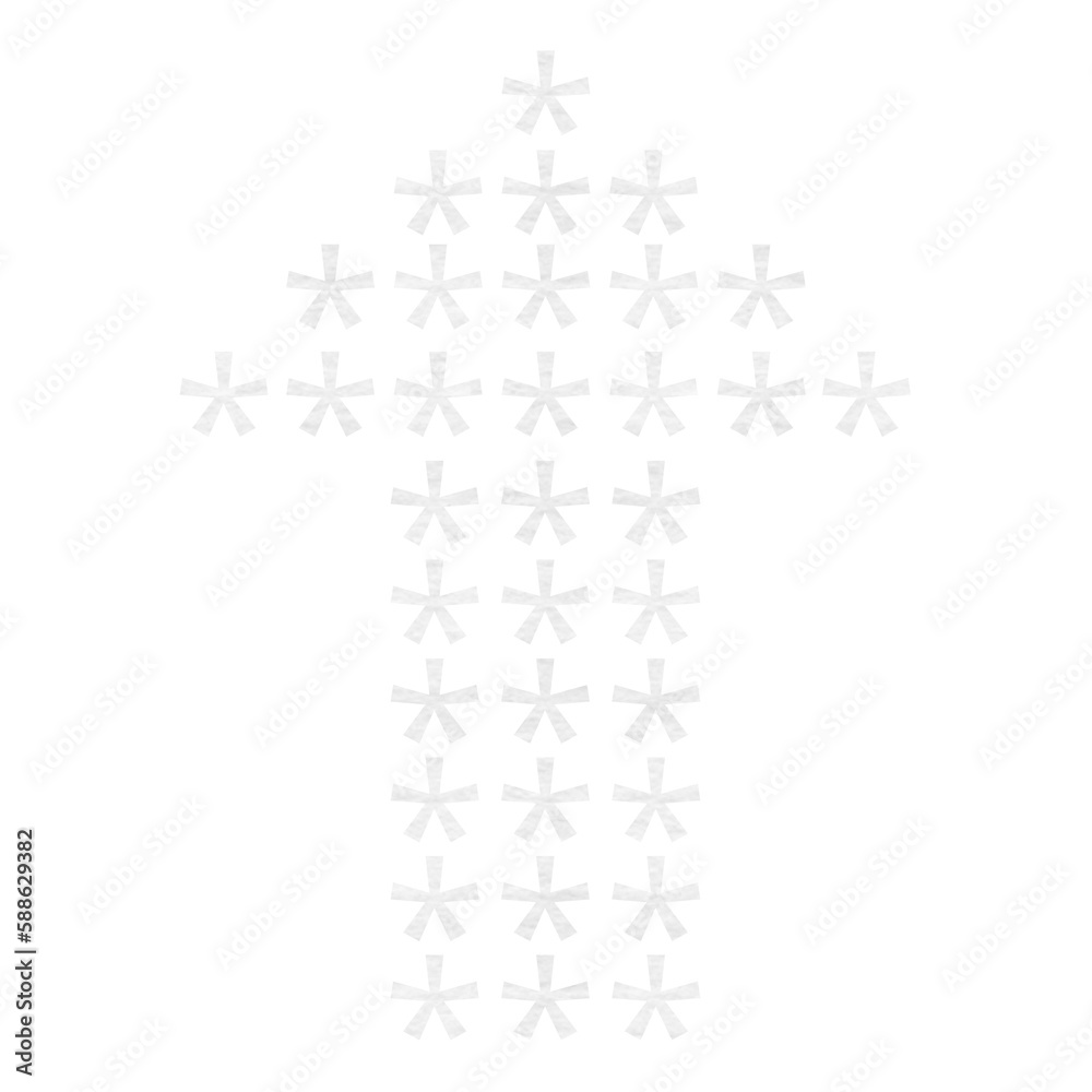 Digital image of star shape forming arrow symbol