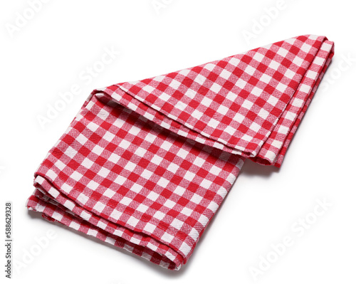 Plaid napkin on white background. Festa Junina (June Festival) celebration