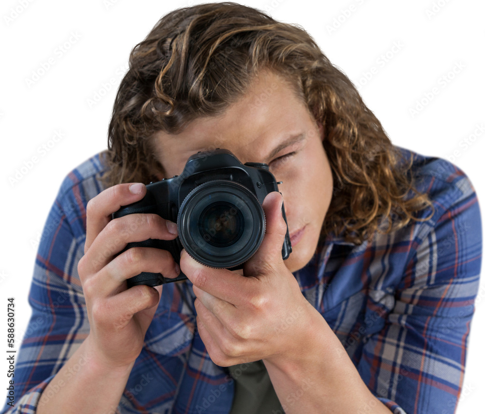 Photographer photographing  through digital camera