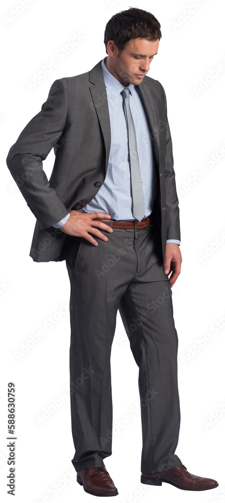 Serious businessman with hand on hip Serious businessman with hand on hip