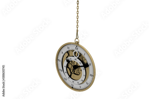 Retro pocket watch hanging from chain
