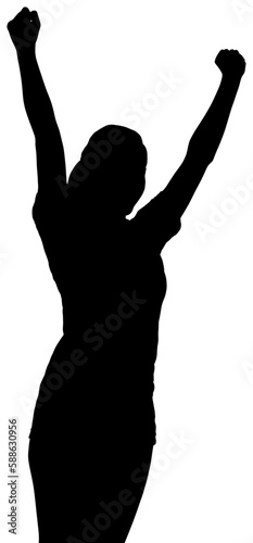 Arms raised silhouette woman 