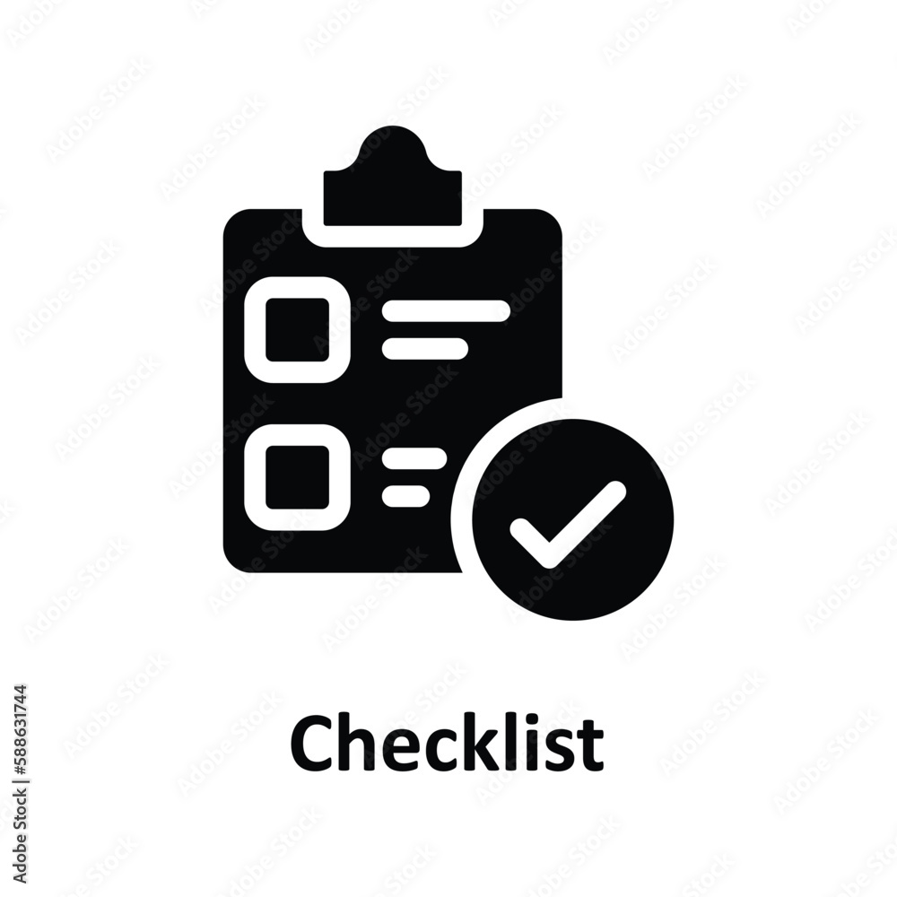 Checklist Vector Solid Icons. Simple stock illustration stock