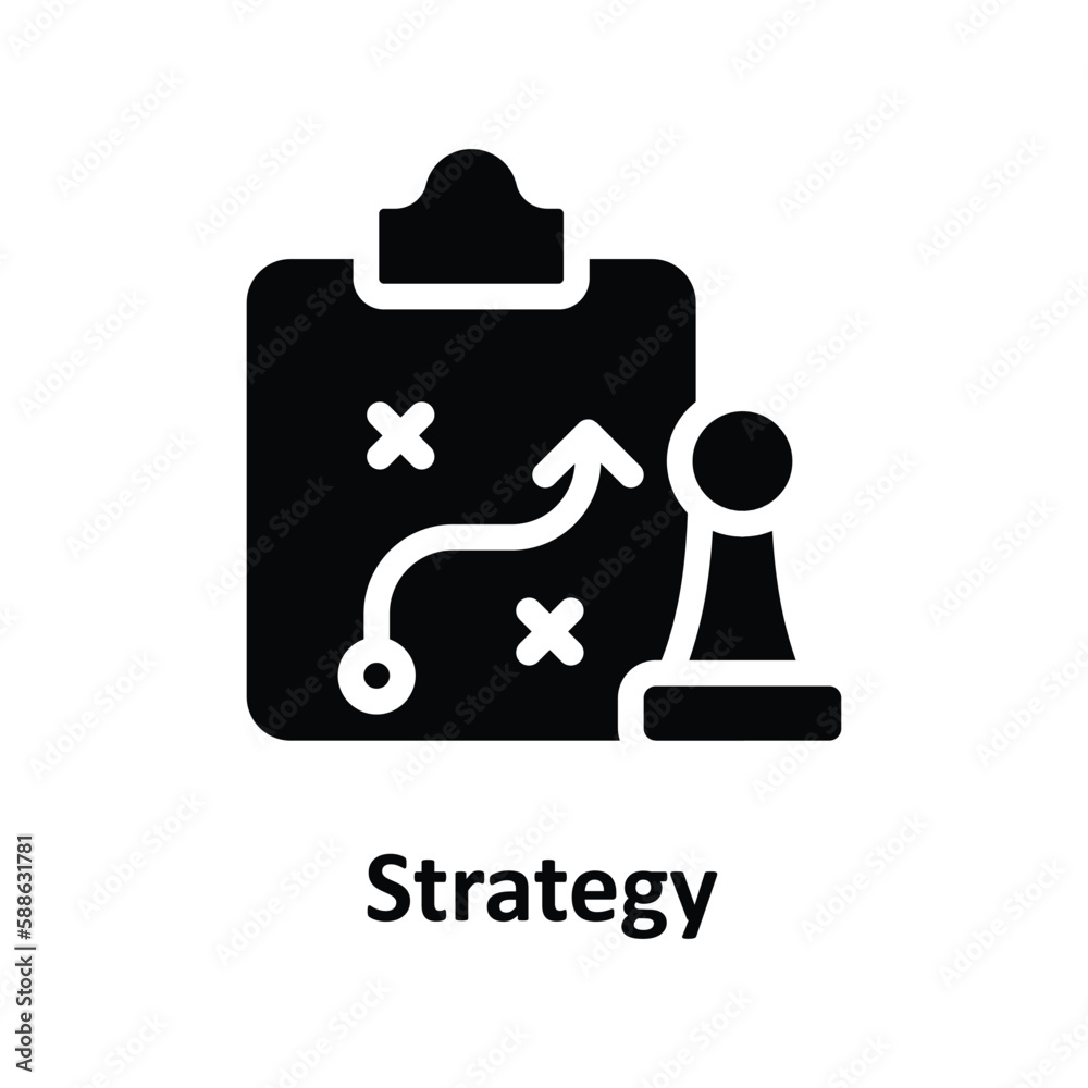 Strategy Vector Solid Icons. Simple stock illustration stock