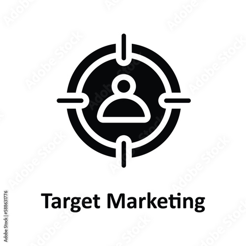 Target Marketing Vector Solid Icons. Simple stock illustration stock