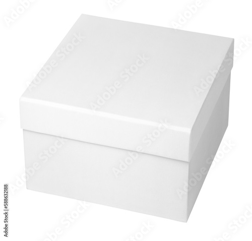 One white square box isolated on transparent background