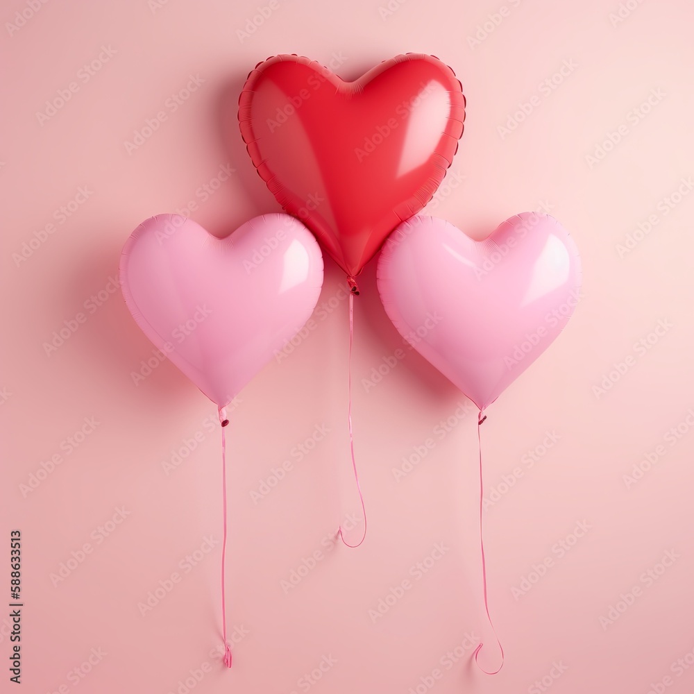Illustration of hanging heart for mother's day, valentine's day and women's day, Generative ai