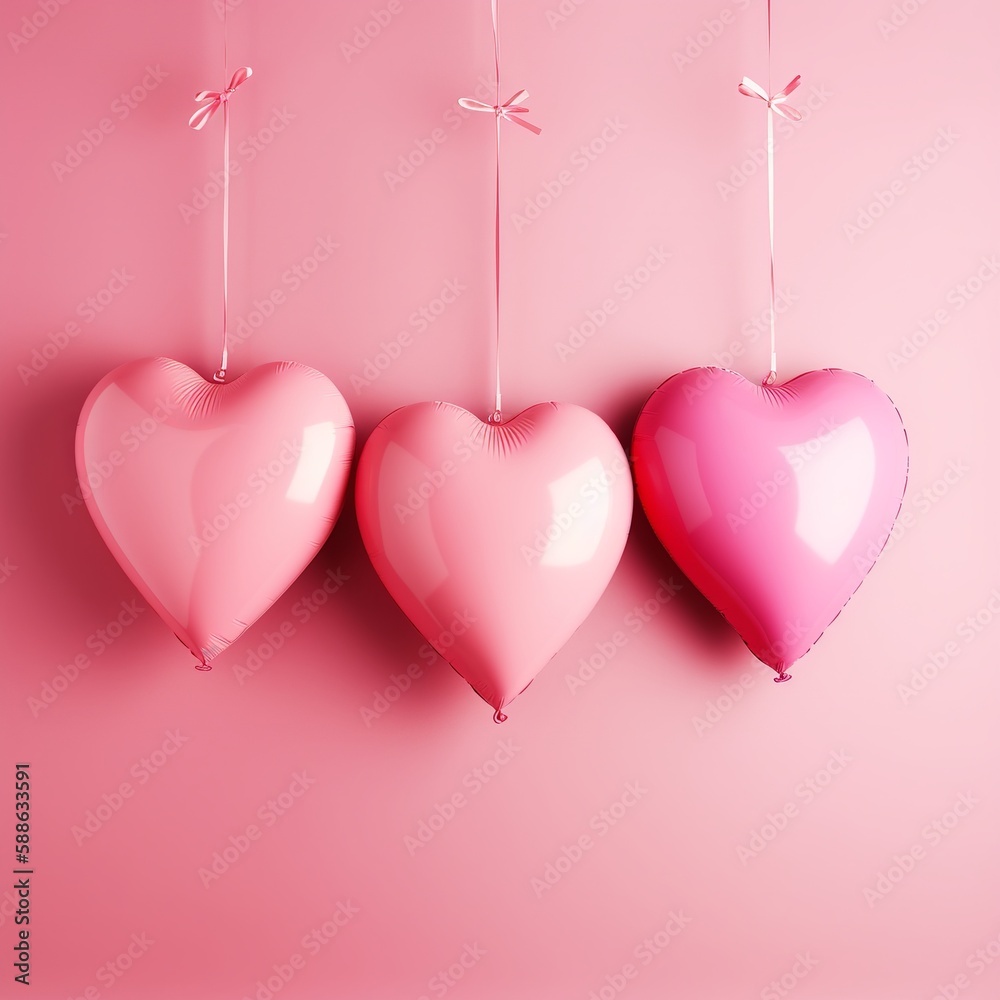 Illustration of hanging heart for mother's day, valentine's day and women's day, Generative ai