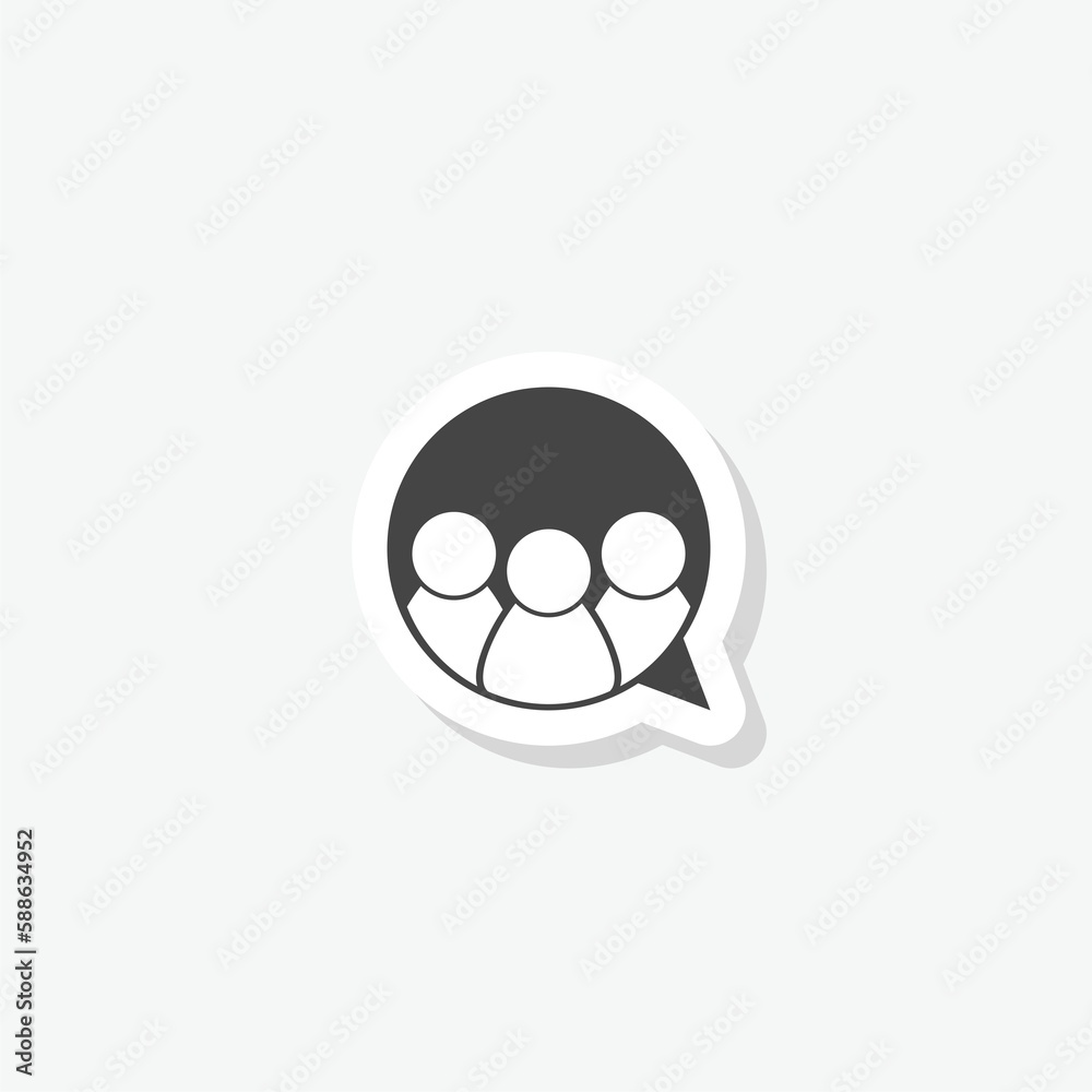 People family together chat bubble logo sticker People family together chat bubble logo sticker