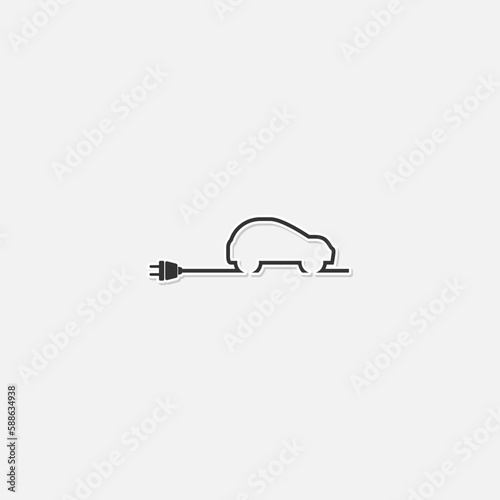 Car charge line icon sticker