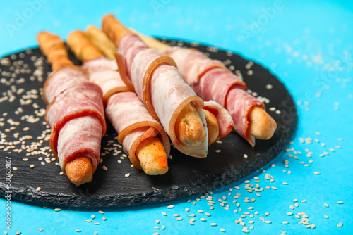 Bacon wrapped breadsticks a...