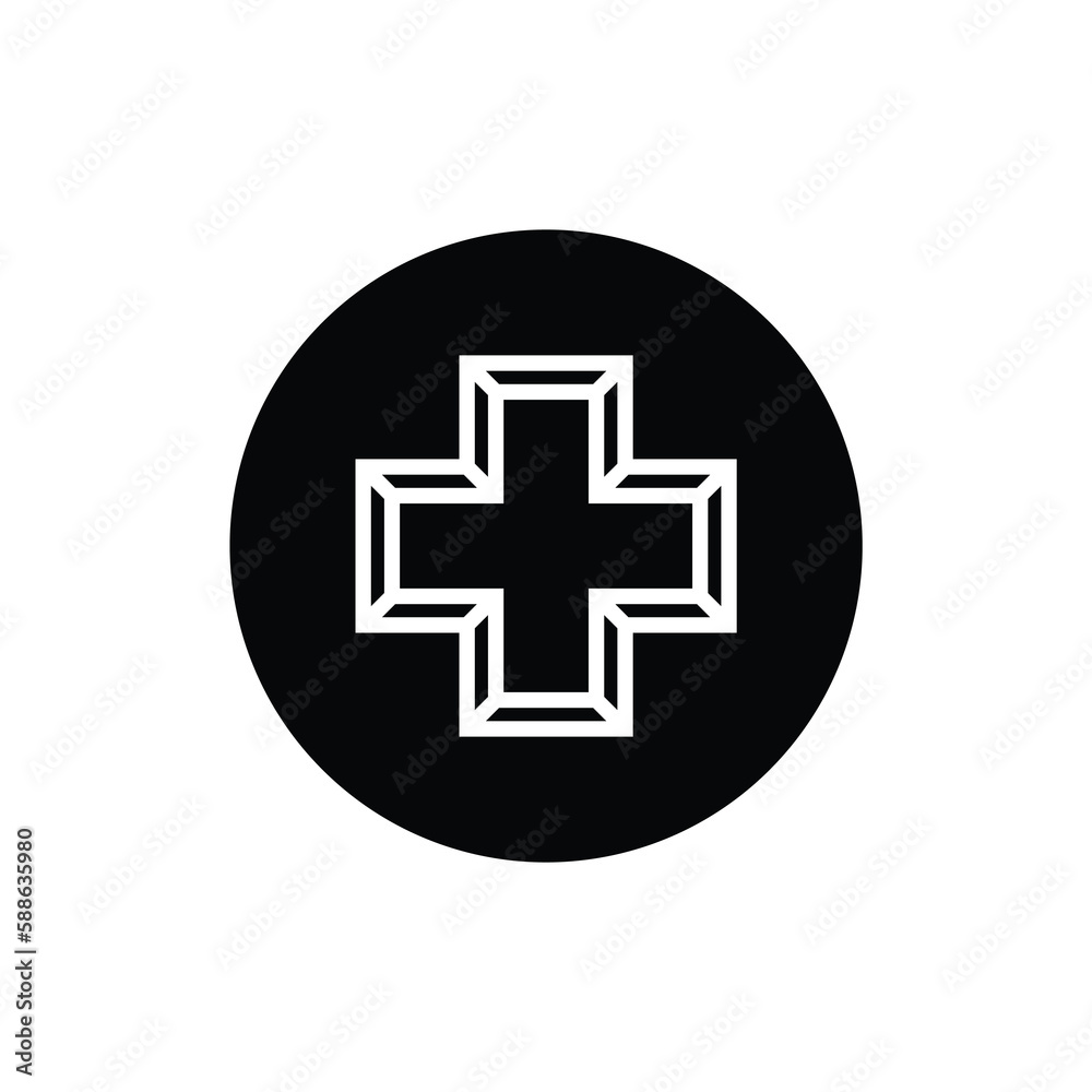 Plus logo icon design, positive sign, health cross symbol vector Plus logo icon design, positive sign, health cross symbol vector