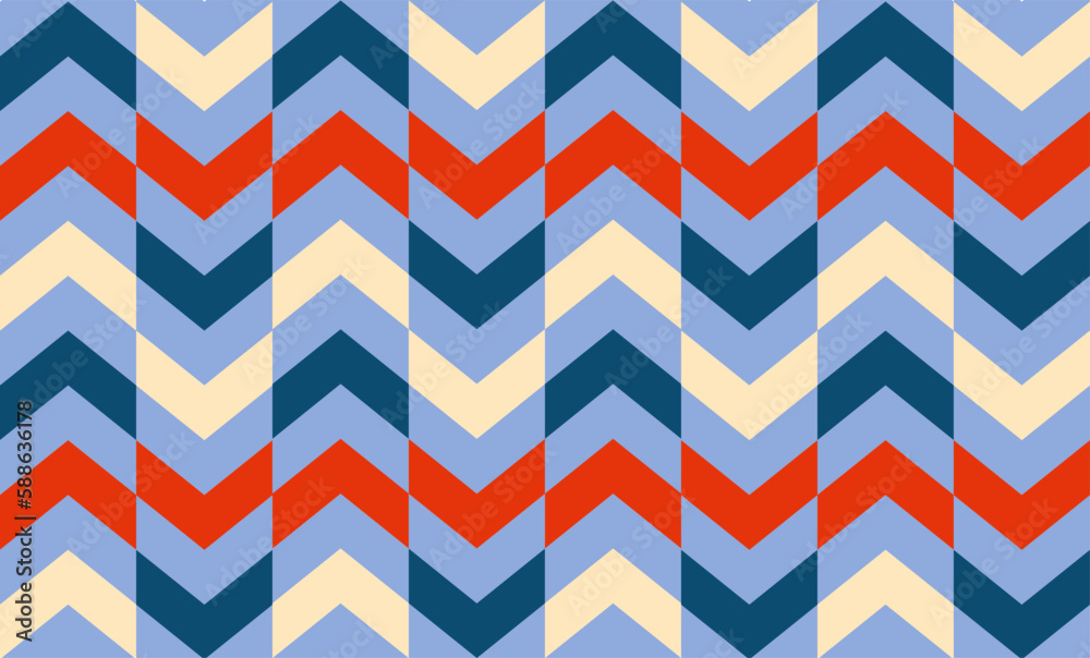 seamless chevron pattern, blue and red repeat arrow pattern, replete image design for fabric printing seamless chevron pattern, blue and red repeat arrow pattern, replete image design for fabric printing