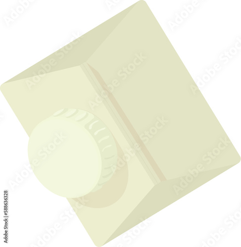 Milk pack icon isometric vector. White closed dairy product package  top view. Cardboard empty rectangular packaging