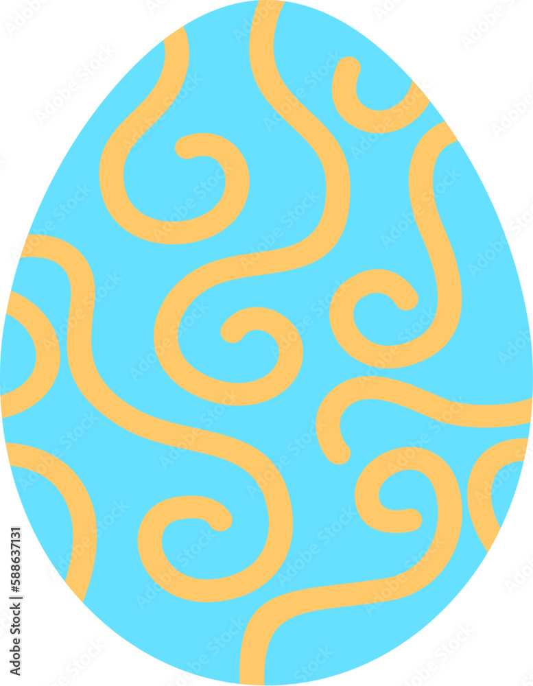 Obraz premium Easter Day Decorated Egg Flat Hand Drawn Illustration