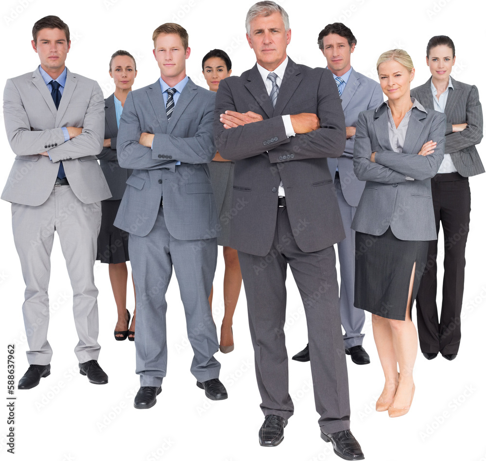 Business team standing arms crossed Business team standing arms crossed