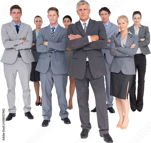 Business team standing arms crossed 