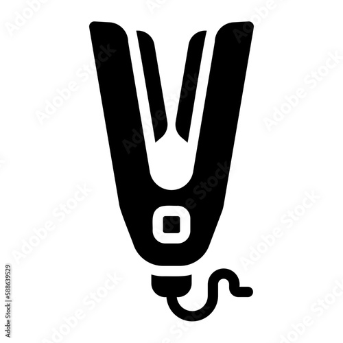 hair iron glyph icon