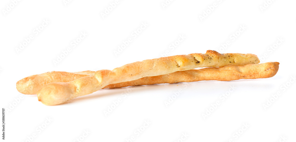 Tasty Italian Grissini isolated on white background Tasty Italian Grissini isolated on white background