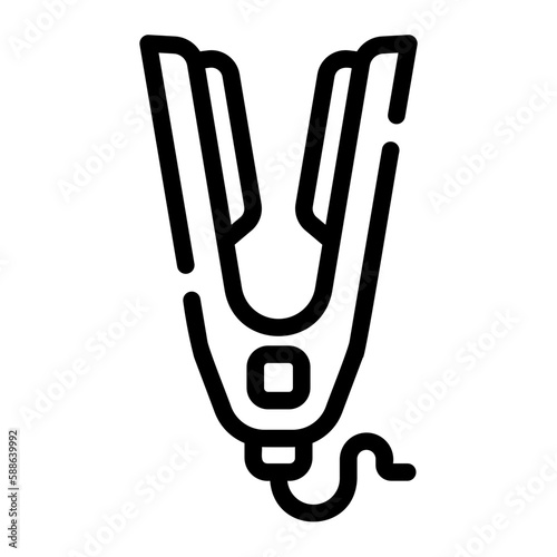 hair iron line icon