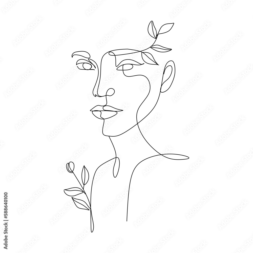 Line Art Positive Quote Instagram Post, Continuous line art, one line